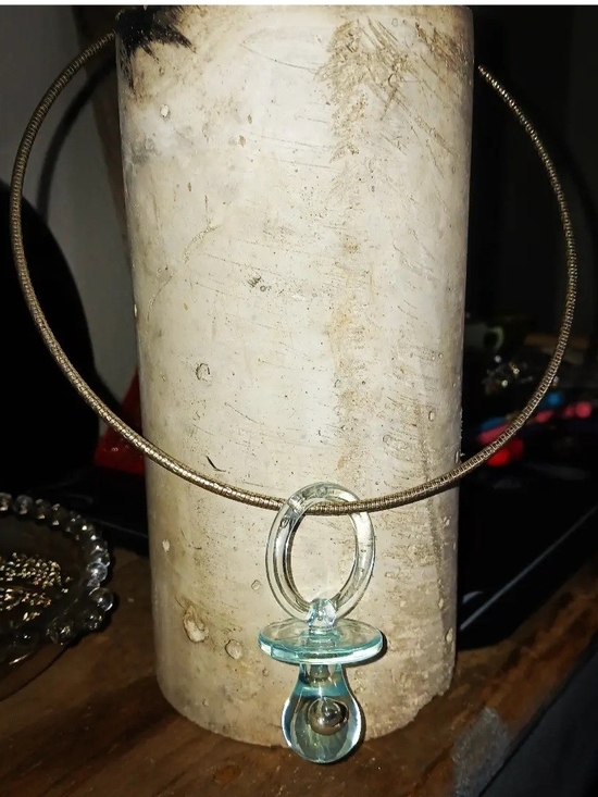 Jewelry - Rave Pacifier Pendant Necklace - Light Blue